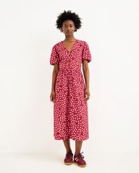Oliver Bonas - & Light Pink Polka Dot Scalloped Collar Midi Dress, Size 18 - Lyst