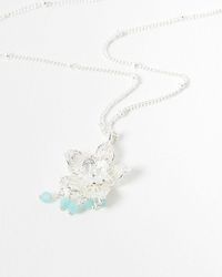 Oliver Bonas - Sarah Filigree Flower & Blue Amazonite Silver Pendant Necklace - Lyst