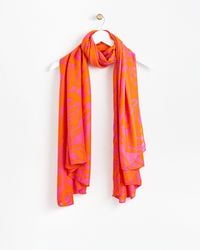 Oliver Bonas - Zebra Print Orange & Pink Lightweight Scarf - Lyst