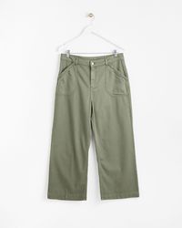 Oliver Bonas - Olive Green Plait Pocket Denim Cropped Jeans, Size 6 - Lyst