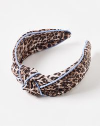 Oliver Bonas - Sia Leopard Print Knot Headband - Lyst