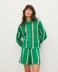Oliver Bonas - & White Striped Open Knit Shirt, Size 6 - Lyst