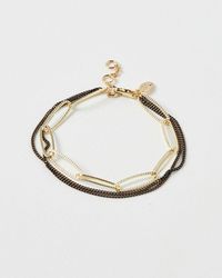 Oliver Bonas - Bianca & Gold Links Chain Bracelet - Lyst