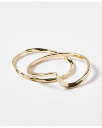 Oliver Bonas - Renata Twisted Gold Bangles Pack Of Two - Lyst