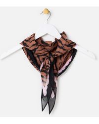 Oliver Bonas - Brown Animal Print Diamond Scarf - Lyst