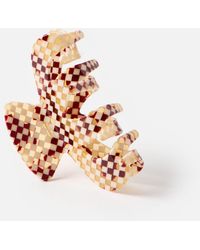 Oliver Bonas - Hettie Checked Resin Hair Claw Clip - Lyst