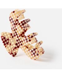 Oliver Bonas - Hettie Checked Resin Hair Claw Clip - Lyst
