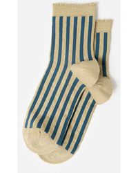 Oliver Bonas - & Gold Glitter Striped Ankle Socks - Lyst