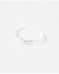 Oliver Bonas - Alyssa Opalite Flower Silver Cuff Bangle - Lyst