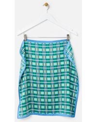 Oliver Bonas - & Blue Checked Satin Square Scarf - Lyst