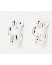 Oliver Bonas - Belle Flower Motif Hoop Earrings - Lyst