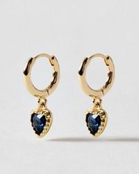 Oliver Bonas - Louise Stone Heart Drop Earrings - Lyst