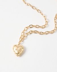 Oliver Bonas - Hadley Hammered Tone Heart Necklace - Lyst