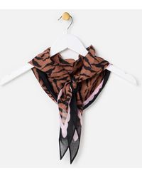 Oliver Bonas - Brown Animal Print Diamond Scarf - Lyst