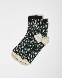 Oliver Bonas - Alphabet Initial Animal Print Ankle Socks - Lyst