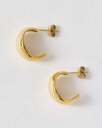 Oliver Bonas - Lora Tone Waterproof Chunky Hoop Earrings - Lyst