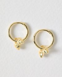 Oliver Bonas - Farfalle Pasta Bow Charm Hoop Drop Earrings - Lyst