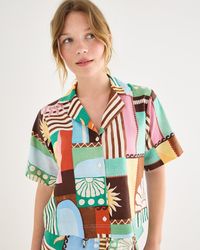 Oliver Bonas - Patched Sun Print Short Sleeve Shirt, Size 10 - Lyst