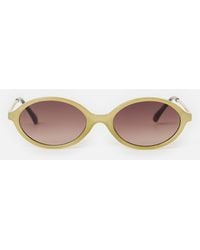 Oliver Bonas - & Gold Tone Metal Oval Sunglasses - Lyst