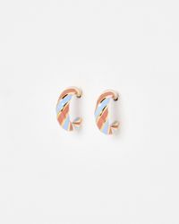 Oliver Bonas - Vera Red & Enamel Twist Hoop Earrings - Lyst