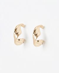 Oliver Bonas - Cadance Molten Metal Textured Hoop Earrings - Lyst