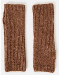 Oliver Bonas - Mocha Ribbed Knitted Wrist Warmers - Lyst