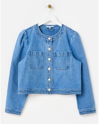Oliver Bonas - Cropped Denim Jacket, Size 12 - Lyst