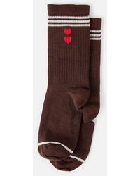 Oliver Bonas - Chocolate & Red Double Heart Ankle Socks - Lyst