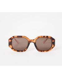 Oliver Bonas - Faux Tortoiseshell & Pink Hexagonal Sunglasses - Lyst