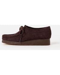 Clarks - Wallabee Chocolate Suede Shoes, Size 3 - Lyst