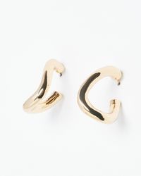 Oliver Bonas - Aelia Gold Warped Hoop Earrings - Lyst