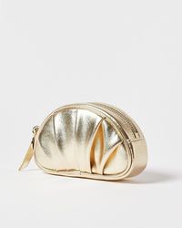 Oliver Bonas - Gold Pleated Croissant Zipped Pouch - Lyst