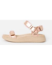 Woden - Line Metallic Rose Velcro Chunky Sandals, Size Uk 3 - Lyst
