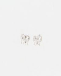 Oliver Bonas - Alina Sterling Bow Stud Earrings - Lyst