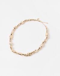 Oliver Bonas - Charlie Chunky Tone Beaded Necklace - Lyst