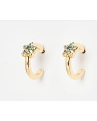 Oliver Bonas - Alma Mini Studded Star Hoop Earrings - Lyst