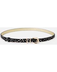 Oliver Bonas - & White Spotty Animal Print Leather Belt, Size S - Lyst
