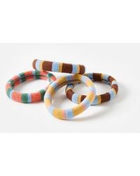 Oliver Bonas - Madi Coloured Stripe Hair Bands Set Of Four - Lyst