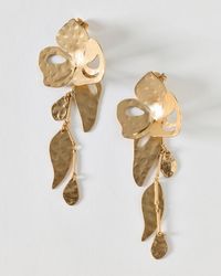 Oliver Bonas - Lela Metal Cut Out Flower Drop Earrings - Lyst