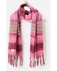 Oliver Bonas - Burgundy & Checked Logo Heavyweight Scarf - Lyst