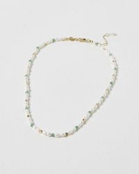 Oliver Bonas - Melody Pearl & Aventurine Beaded Collar Necklace - Lyst