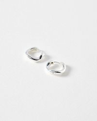 Oliver Bonas - Ona Ripple Wave Clicker Hoop Earrings Large - Lyst