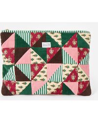 Oliver Bonas - Emily Dark Green Corduroy Patchwork Laptop Case - Lyst