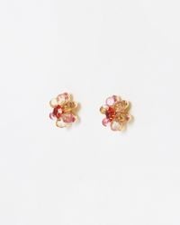Oliver Bonas - Dru Pink & Orange Flower Stud Earrings - Lyst