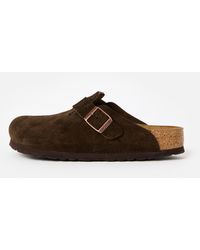 Birkenstock - Boston Mocha Suede Clogs, Size 4.5 - Lyst