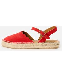 Oliver Bonas - Suede Scalloped Edge Espadrille Sandals, Size 3 - Lyst