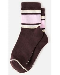 Oliver Bonas - & Pink Wide Stripe Sporty Ankle Socks - Lyst