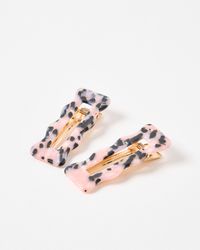Oliver Bonas - Aurelia Resin Wavy Hair Clips Set Of Two - Lyst