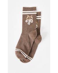 Oliver Bonas - Marl Cat Ribbed Sporty Ankle Socks - Lyst