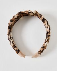 Oliver Bonas - Eaton Animal Print Plait Headband - Lyst